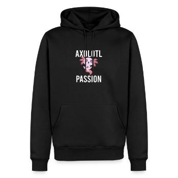 Axolotl Vintage Amphibian Aquatic Sprüche - Männer Premium Bio Hoodie - Schwarz - Vorne - Nico (187cm)