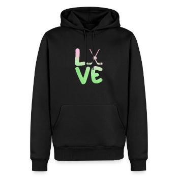 Joueurs de hockey sur glace Hockey sur glace - Sweat à capuche Premium bio Homme - noir - Devant - Nico (187cm)