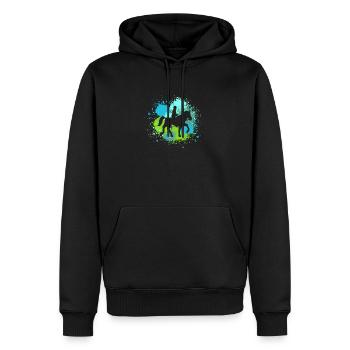 Cheval - Sweat à capuche Premium bio Homme - noir - Devant - Nico (187cm)