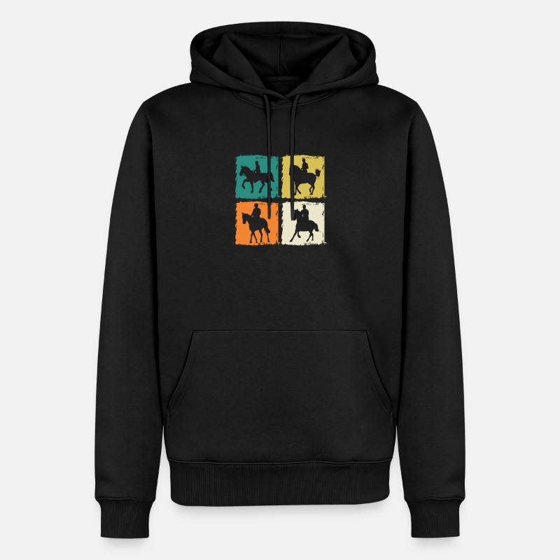 Reiten Pferde - Männer Premium Bio Hoodie - Schwarz