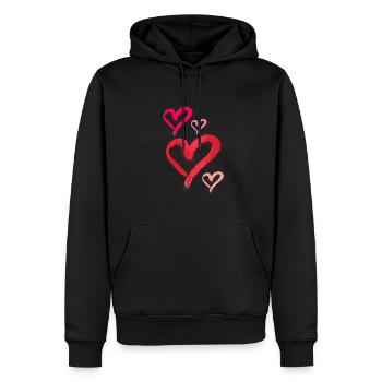spray paint,spray,herzen,graffiti,rot,pink - Männer Premium Bio Hoodie - Schwarz - Vorne - Nico (187cm)