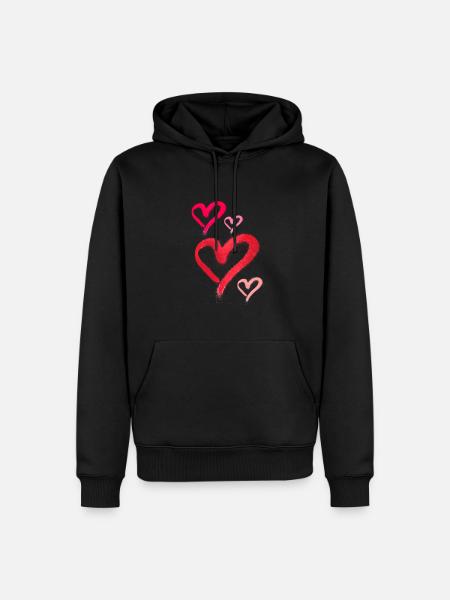 spray paint,spray,hearts,graffiti,red,pink - Men’s Premium Organic Hoodie - black