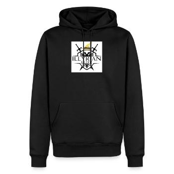 illyriennes - Sweat à capuche Premium bio Homme - noir - Devant - Nico (187cm)