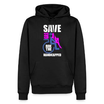 Behindert Humor Lustig - Männer Premium Bio Hoodie - Schwarz - Vorne - Nico (187cm)