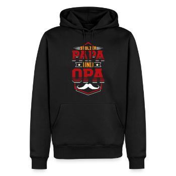 Stolzer Papa Opa - Männer Premium Bio Hoodie - Schwarz - Vorne - Nico (187cm)