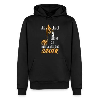 Jazz dad est comme un papa normal mais saxier - Sweat à capuche Premium bio Homme - noir - Devant - Nico (187cm)