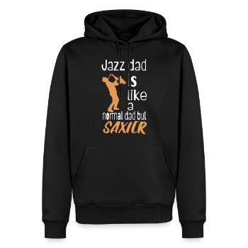 Jazz dad est comme un papa normal mais saxier - Sweat à capuche Premium bio Homme - noir - Devant - Nico (187cm)