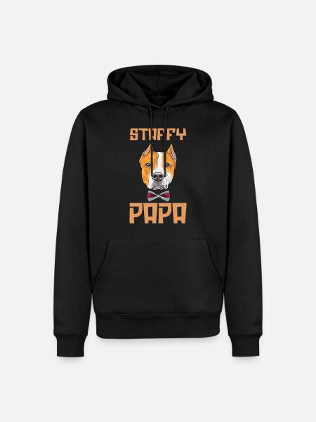 Dog Staffy Papa - Men’s Premium Organic Hoodie - black