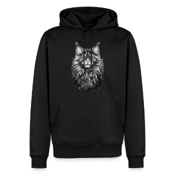 Maine Coon Cat Cat Lover Cat Design - Sweat à capuche Premium bio Homme - noir - Devant - Nico (187cm)