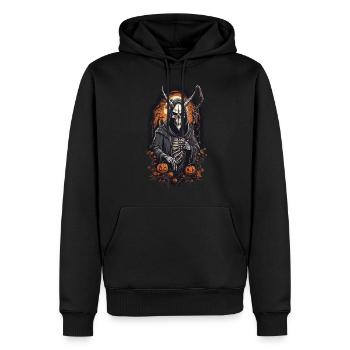 Dämonischer Sensenmann Totenkopf Halloween Design - Männer Premium Bio Hoodie - Schwarz - Vorne - Nico (187cm)