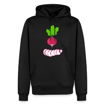 Rotes Radies mit Blättern Gemüse Radieschen - Männer Premium Bio Hoodie - Schwarz - Vorne - Nico (187cm)