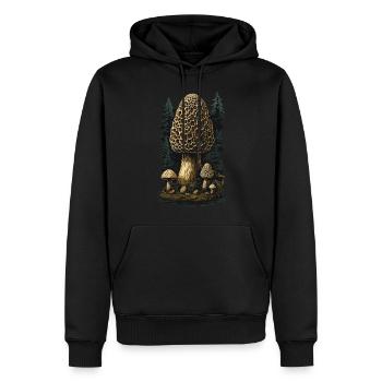 Vintage Morcheln Goblincore Pilz Magie - Männer Premium Bio Hoodie - Schwarz - Vorne - Nico (187cm)