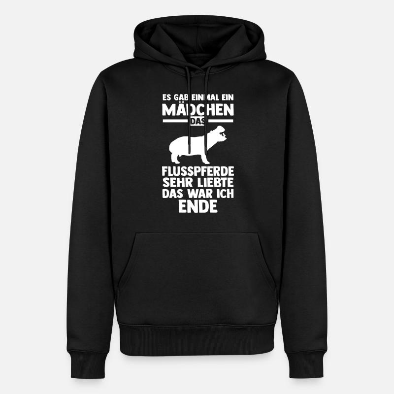 Nilpferd Flusspferd - Männer Premium Bio Hoodie - Schwarz