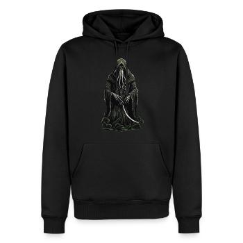 Tentakel Sensenmann Halloween Grusel Design - Männer Premium Bio Hoodie - Schwarz - Vorne - Nico (187cm)