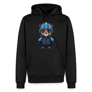 Bear Winter Comic - Men’s Premium Organic Hoodie - black - Front - Nico (187cm)