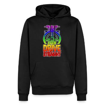 Je suis tellement gay que je ne peux même pas conduire droit 4 - Sweat à capuche Premium bio Homme - noir - Devant - Nico (187cm)