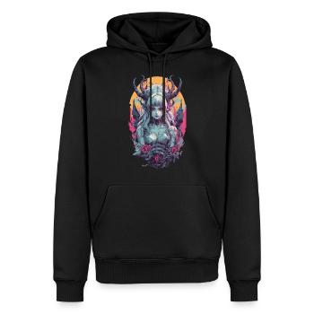 Occult Aesthetic Gothic Girl Underworld Design - Men’s Premium Organic Hoodie - black - Front - Nico (187cm)