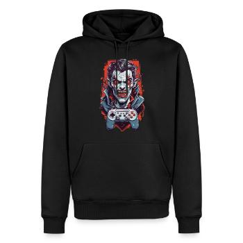 Rétro Vampire goule Halloween Gamer Design - Sweat à capuche Premium bio Homme - noir - Devant - Nico (187cm)