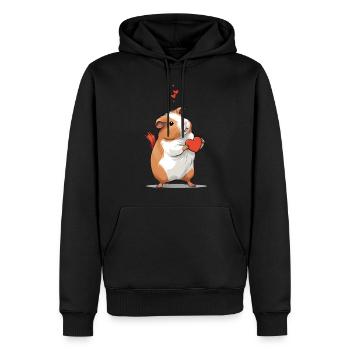 Cochon d’Inde Cochon d’Inde Amoureux des animaux - Sweat à capuche Premium bio Homme - noir - Devant - Nico (187cm)
