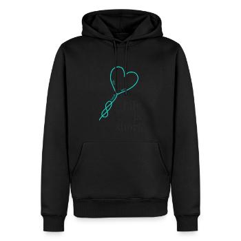 La vie est courte - Sweat à capuche Premium bio Homme - noir - Devant - Nico (187cm)