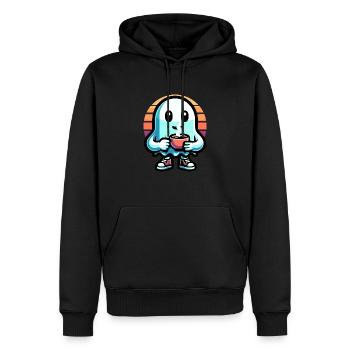 Fantôme Vintage Coucher de soleil - Sweat à capuche Premium bio Homme - noir - Devant - Nico (187cm)