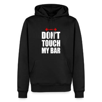 Don't touch my bar - Sweat à capuche Premium bio Homme - noir - Devant - Nico (187cm)