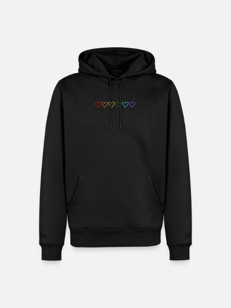 LGBT Heart - Men’s Premium Organic Hoodie - black