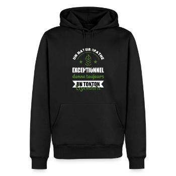 Un naturopathe exceptionnel métier homme - Sweat à capuche Premium bio Homme - noir - Devant - Nico (187cm)