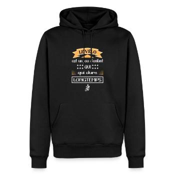 Le vélo est un jeu d'enfant qui dure longtemps - Sweat à capuche Premium bio Homme - noir - Devant - Nico (187cm)