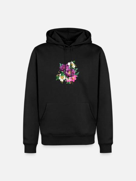 Roses - Männer Premium Bio Hoodie - Schwarz