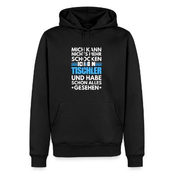 Charpentier non choquable - Sweat à capuche Premium bio Homme - noir - Devant - Nico (187cm)
