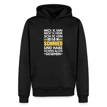 Forgeron non électrocutable - Sweat à capuche Premium bio Homme - noir - Devant - Nico (187cm)