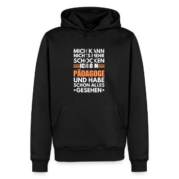 Éducateur non choquable - Sweat à capuche Premium bio Homme - noir - Devant - Nico (187cm)