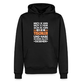 Charpentier non choquable - Sweat à capuche Premium bio Homme - noir - Devant - Nico (187cm)