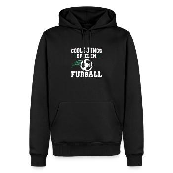 Fußballer Coole Jungs Spielen Fußball Geschenkidee - Männer Premium Bio Hoodie - Schwarz - Vorne - Nico (187cm)