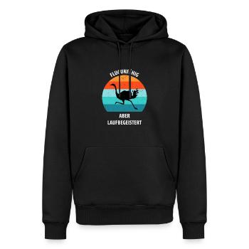 Strauß Ostrich Vogel Strauß Ornithologie - Männer Premium Bio Hoodie - Schwarz - Vorne - Nico (187cm)