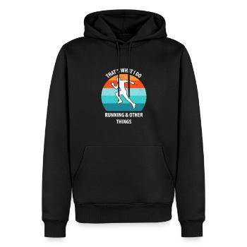 Joggen - Männer Premium Bio Hoodie - Schwarz - Vorne - Nico (187cm)