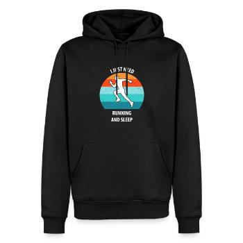 Joggen - Männer Premium Bio Hoodie - Schwarz - Vorne - Nico (187cm)