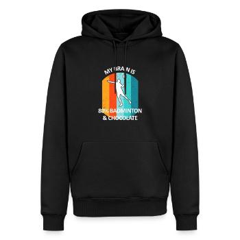Badminton Federball Badmintonspieler Schokolade - Männer Premium Bio Hoodie - Schwarz - Vorne - Nico (187cm)