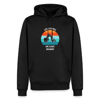 Bagger Baggerfahrer Baggerwagen - Männer Premium Bio Hoodie - Schwarz - Vorne - Nico (187cm)