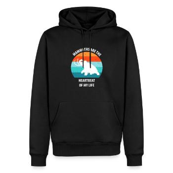 Drôle de mammouth de l’âge de pierre de l’âge de glace Design préhistorique - Sweat à capuche Premium bio Homme - noir - Devant - Nico (187cm)