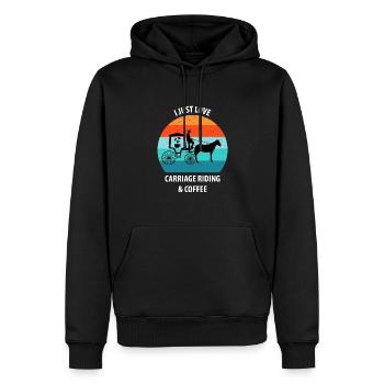 Coachman Carriage Horse-drawn carriage Coffee - Men’s Premium Organic Hoodie - black - Front - Nico (187cm)
