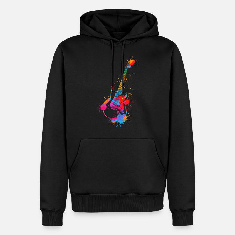 E-Gitarre Splash - Männer Premium Bio Hoodie - Schwarz