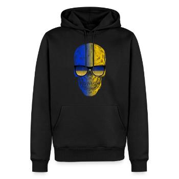 Ukraine - Sweat à capuche Premium bio Homme - noir - Devant - Nico (187cm)