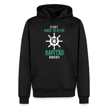 so gut kann nur ein kapitän aussehen - Männer Premium Bio Hoodie - Schwarz - Vorne - Nico (187cm)