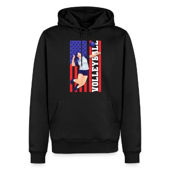 Volleyball Trainer - Männer Premium Bio Hoodie - Schwarz - Vorne - Nico (187cm)