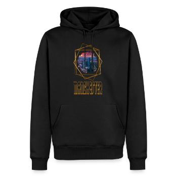 Manchester England UK Stadt Skyline Liebe Gold - Männer Premium Bio Hoodie - Schwarz - Vorne - Nico (187cm)