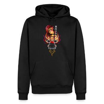 Dragon-Rin - Sweat à capuche Premium bio Homme - noir - Devant - Nico (187cm)