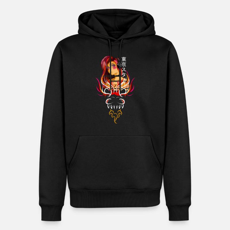 Dragon-Rin - Männer Premium Bio Hoodie - Schwarz