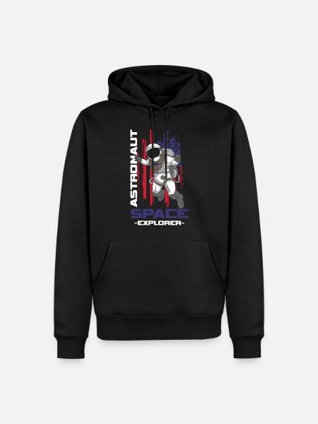 Fusée de combinaison spatiale d’astronaute - Sweat à capuche Premium bio Homme - noir